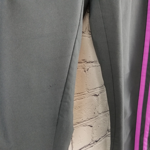 ADIDAS | pink stripe gray athletic track pants - Picture 5 of 6